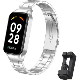 BDIG Correa Compatible para Redmi Smart Band 2 &Xiaomi Smart Band 8 Active, Metal Correa Redmi Band 2 Pulsera de Repuesto de