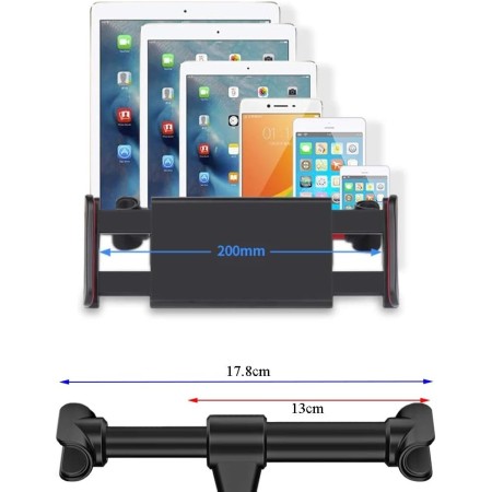 Homeet Soporte Tablet Coche Soporte para Reposacabezas Sporte del Asiento Trasero Soporte Base Ajustable 360° Silicona