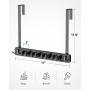 BS-VOG Colgador Escobas y Fregonas para Puerta, Colgador Escobas con 4 Estantes y 2 Ganchos, Soporte de Madera para Puerta en