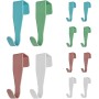 Qaixwuyi 12 ganchos para puerta, 4 colores, ganchos para puerta, multicolor, de acero al carbono, ganchos coloridos para puerta