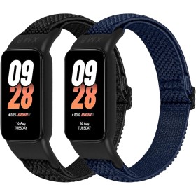 BTTNG Correa Elástica Compatible con Xiaomi Band 8 Active/Redmi Smart Band 2, 2 Pack Ajustable elástico de nylon Solo Loop
