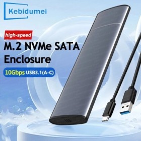 Caja M2 SSD protocolo NVMe SATA 10Gbps tipo C USB 3,1 portátil NVME m-