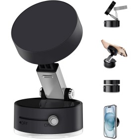 FiveMileBro Soporte Magnético para Teléfono con Succión al Vacío, Plegable, Retráctil y Ajustable 360°, Compatible con Todos los