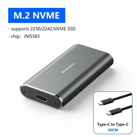 Blueendless Mini M.2 NVME disco duro móvil de estado sólido 2242mm por