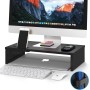 BONTEC Elevador Monitor de Madera para Monitor, Soporte para Monitor Escritorio de 1 Nivel con Gestión de Cables para Ordenador,
