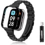 LanQii Correa para Xiaomi Smart Band 9 Pro/Xiaomi Smart Band 8 Pro/Xiaomi Redmi Watch 4, Metal Pulsera Acero Inoxidable Band