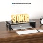 BONTEC Elevador Monitor de Madera para Monitor, Soporte para Monitor Escritorio de 1 Nivel con Gestión de Cables para Ordenador,