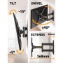 Perlegear Soporte de Pared para Televisores de 26–50 Pulgadas, Movimiento Completo Giratorio e Inclinable Soporte TV, Brazo TV