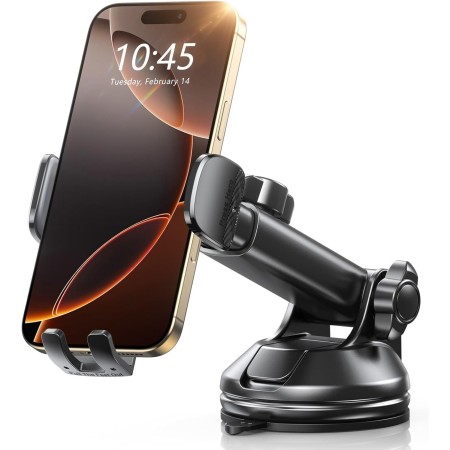 CIRYCASE Soporte Movil Coche, 360° Rotación Suporte Telemovel Carro Universal para Parabrisas/Salpicadero [Succión Ultra