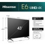 Hisense 43A6N - UHD 4K,VIDAA Smart TV, 43 Pulgadas, Dolby Vision, Modo Juego Plus, DTS Virtual X, Control por Voz televisor,