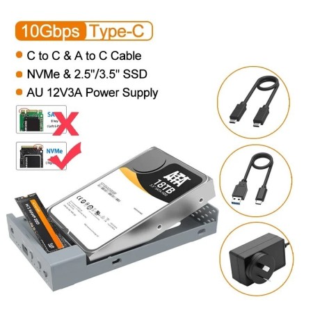 MAIWO 10Gbps M.2 NVMe NGFF SSD caja para disco duro SATA externo de 2,