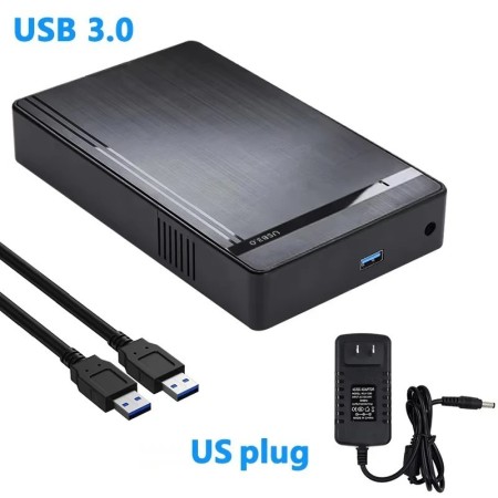 Caja HDD de 3,5/2,5 pulgadas, adaptador SATA a USB 3,0, carcasa de dis