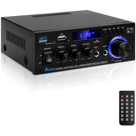 HiFi Audio Amplificador, AK45 Bluetooth5.0 Amplificador de Potencia de Audio 2.0CH 40Wx2 Salida MAX 400W Receptor estéreo para