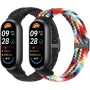 Janpso Correas elásticas trenzadas compatibles con Xiaomi Smart Band 9/8 mujeres hombres, pulseras elásticas ajustables Loop