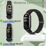 Janpso Correas elásticas trenzadas compatibles con Xiaomi Smart Band 9/8 mujeres hombres, pulseras elásticas ajustables Loop