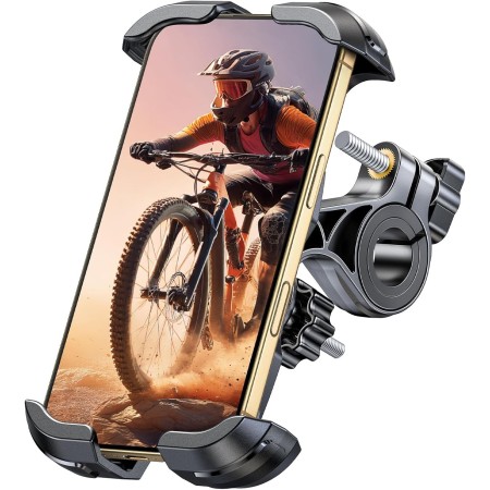 Glangeh Soporte Movil Bicicleta, [Abrazadera Reforzada] Soporte Movil Moto con Bloqueo Seguro, Universal Suporte Telemóvel Moto