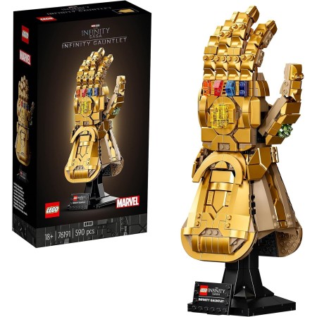 LEGO Marvel Guantelete del Infinito, Maqueta del Guante de Thanos de los Vengadores, Regalo para Hombres y Mujeres y Frans de