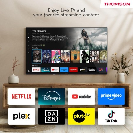 THOMSON 40 Pulgaras (100 cm) FHD Smart TV, Wi-Fi, Control por Voz, HDR10, Dolby Audio, Triple-Tuner (Cable/Satélite/Antena),