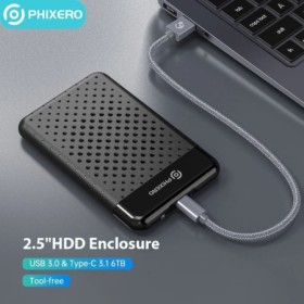 PHIXERO 2,5 "pulgadas SATA HDD carcasa SSD disco duro caja externa USB