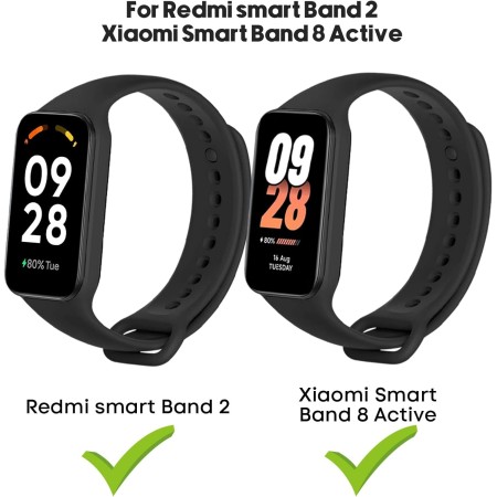 MIJOBS Correa de Metal para Xiaomi Smart Band 8 Active Pulsera, Exquisita Correa Compatible con Xiaomi Smart Band 8 Active
