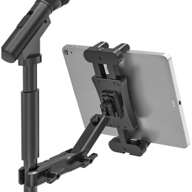 Nakelulu Soporte de Micrófono para Tableta, Pie de Micro para iPad, Soporte para iPad Micrófono con Ajuste de 360° para iPad