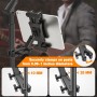 Nakelulu Soporte de Micrófono para Tableta, Pie de Micro para iPad, Soporte para iPad Micrófono con Ajuste de 360° para iPad