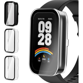 ivoler 3 Piezas Funda para Xiaomi Smart Band 9 Active/Redmi Band 3 (No para Xiaomi Mi Band 9), Protección Completa Protector de