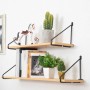 WZWZEN Paquete De 2 Soportes De Montaje En Pared Dorados Modernos, Soporte De Estante Flotante Triangular En Forma De L De 90