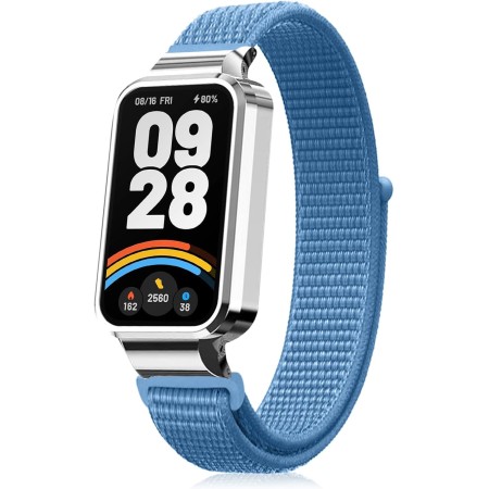 PaceBid Nailon Correa Compatible con Xiaomi Smart Band 9 Active(Mi Band 9 Active), Hombre Mujere Correa de Tela Elástica Solo