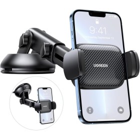 UGREEN Soporte Móvil Coche Salpicadero, Suporte Telemovel Carro para Parabrisas Brazo Ajustable Compatible con iPhone 16 15 14