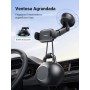 UGREEN Soporte Móvil Coche Salpicadero, Suporte Telemovel Carro para Parabrisas Brazo Ajustable Compatible con iPhone 16 15 14