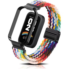 PaceBid Nylon Correa para Xiaomi Smart Band 9 Active (Xiaomi Mi Band 9 Active), Hombres Mujeres Trenzada Magnética Reloj de