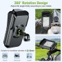 BTNEEU Soporte Movil Moto Impermeable 360° Rotación Soporte Móvil Moto Anti Vibración Soporte Teléfono Motocicleta con Pantalla