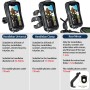 BTNEEU Soporte Movil Moto Impermeable 360° Rotación Soporte Móvil Moto Anti Vibración Soporte Teléfono Motocicleta con Pantalla