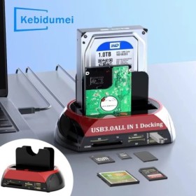 Estación de acoplamiento HDD SATA SSD con ranuras duales USB3.0 a 2,5/