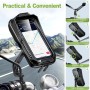 BTNEEU Soporte Movil Moto Impermeable 360° Rotación Soporte Móvil Moto Anti Vibración Soporte Teléfono Motocicleta con Pantalla