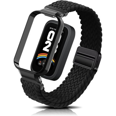 PaceBid Nylon Correa para Xiaomi Smart Band 9 Active (Xiaomi Mi Band 9 Active), Hombres Mujeres Trenzada Magnética Reloj de