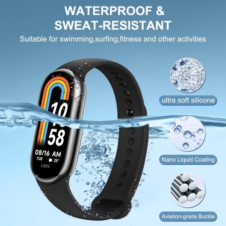 Higgs 3 Piezas Correas Compatibles con Correa Xiaomi Mi Band 8/Mi Band 8/Xiaomi Mi Band 9/Mi Band 9 per Mujer Hombre, Pulseras