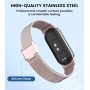 Astorgos Correa Metálica Compatible con Xiaomi Mi Band 9/8, Pulsera de Repuesto de Acero Inoxidable con Cierre Ajustable para