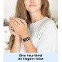 Astorgos Correa Metálica Compatible con Xiaomi Mi Band 9/8, Pulsera de Repuesto de Acero Inoxidable con Cierre Ajustable para