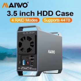 MAIWO Dual Bay 3,5 pulgadas HDD Disk Array caja de disco duro RAID Arr
