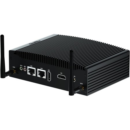 HISTTON Fanless Mini PC Industrial PC, Dual Core Core i5-8265U, DDR4 16GB RAM 512GB SSD, 2 RS232 COM, 2 LAN, 2 HD Dual Output,