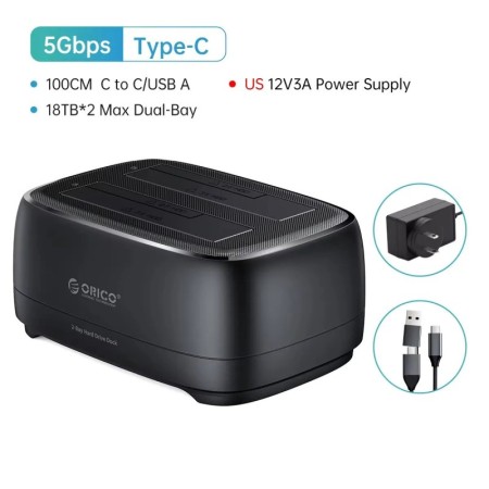 Estación de acoplamiento ORICOType-C HDD con adaptador de corriente de