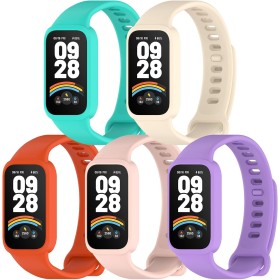 RenSheng 5 Piezas Compatible con Xiaomi Smart Band 9 Active Correas, Correas para Redmi Smart Band 3 Reemplazo Pulsera
