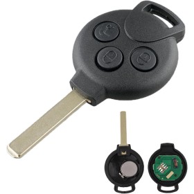 Heart Horse 433Mhz 3 Botones Carcasa Mando para Llave de Coche para Mer-CE-Des-Be-NZ Smart Fortwo 451 Roadster Crossblade Mando