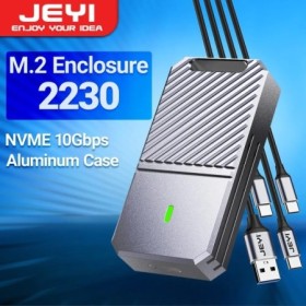 JEYI 2230 NVMe SSD, PCIe USB3.2 10Gbps Caja M.2 de aluminio Caja de di