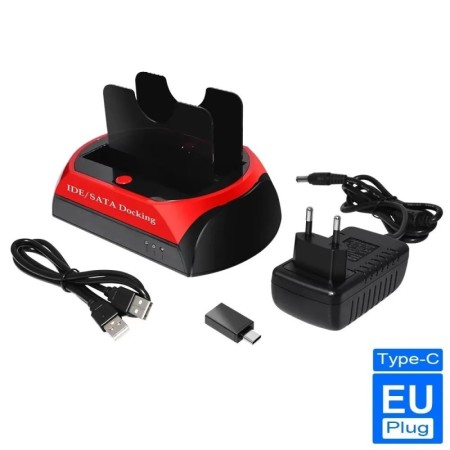 Base de disco duro universal IDE/SATA de 2,5 y 3,5: puertos serie y pa