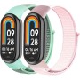 2 Piezas Correas Nailon para Xiaomi Mi Band 9/8 Correa Hombre Mujer,Pulsera Elástica Ajustable Repuesto Brazalete Trenzado