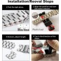 BDIG Correa Compatible para Xiaomi Mi Band 9/Xiaomi Mi Band 8, Pulsera de Repuesto de Acero Inoxidable Hebilla Ajustable Correa