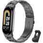 BDIG Correa Compatible para Xiaomi Mi Band 9/Xiaomi Mi Band 8, Pulsera de Repuesto de Acero Inoxidable Hebilla Ajustable Correa